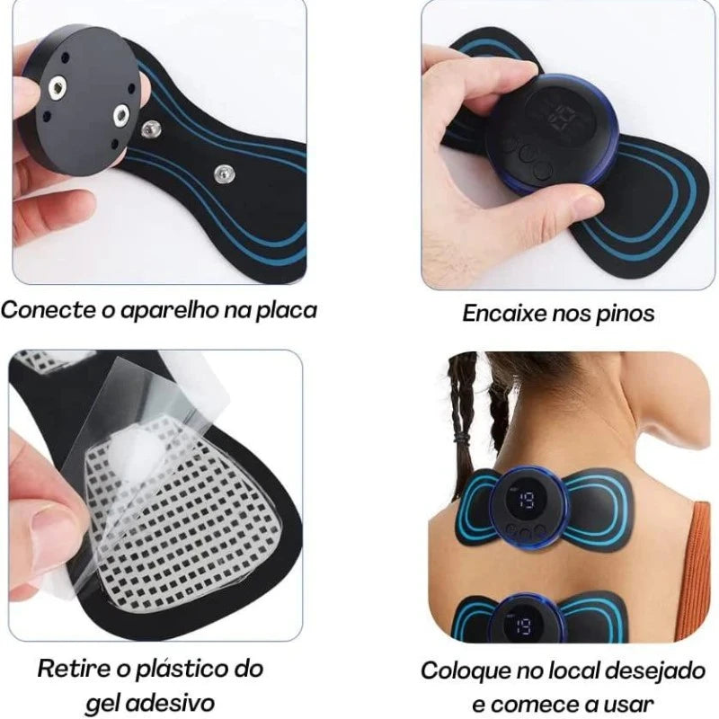 Mini massageador elétrico portátil de estimulação de pescoço